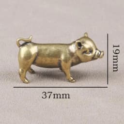 Retro Brass Handmade Pig Miniatures Figurines Desk Ornament Metal Copper Animal Model Toy Tea Pets Decoration Crafts Accessories