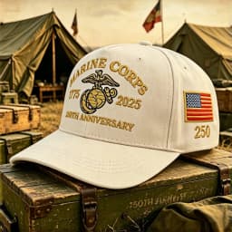 US Marine Corps 250th Anniversary 1775-2025 Embroidered Baseball Cap American Flag Adjustable Tactical Hat