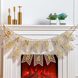 Eid Ramadan Decoration Mubarak Banner Wooden Decorations Rustic Bead Banner Eid Al-Fitr Party Decor Supplies For Home Decoration