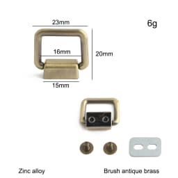 10/50/100PCS Metal Bag Side Hanger Square Ring For Handbag Strap Side Carabiner Clip Hook Chain Connector Buckle Accessories
