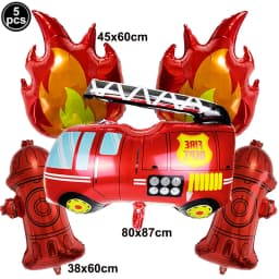Jumbo Fireman Sam Balloons Fire Truck Foil Ballons Firefighter Themed Birthday Party Decortions Baby Shower Fire Engine Ballons