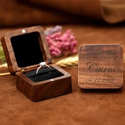 Free Engraving Name Wooden Rings Box Personalized Customization Wedding Anniversary Gift Magnetic Wood Ring Case Ring Bearer Box