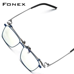FONEX Titanium Glasses Frame Men Brand Design Flip Square Eyeglasses Frame Flip-up High Quality Japanese Ultralight Eyewear 401T