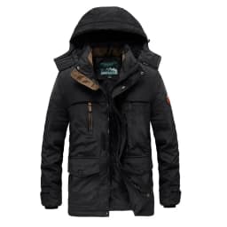 Men's Casual Winter Thick Warm Parkas Windproof Overcoats Male Military Fleece-lined Hooded Down Jackets Outdoors Long Coats