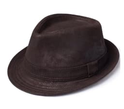 New 2024 Man High Quality Genuine Leather Formal Hat Jazz Gentleman Goat Skin Suede Short Brim Black/Brown Top Hat Malee