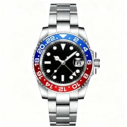 Customized LOGO 40mm Quartz GMT Man Watches Sapphire glass 10Bar Waterproof Luminous Diving Mens Wrist Watch Steel Bracelet