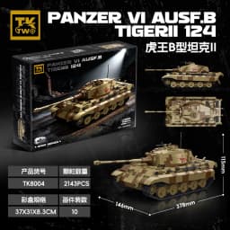 TK8004 Military Building Blocks King Tiger Heavy Tank Panzer VI Ausf.B Model Armored Vehicle Toy for Adults 2143PCS