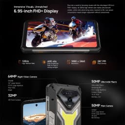 Ulefone Armor 34 Pro+ Projector Rugged Phone 16GB+512GB Night Vision 6.95'' Android 15 Dimensity 7300 25500mAh 5G Smartphone