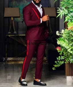 Black Men's Suits Slim Fit Shawl Lapel Formal Wedding Business Casual 2 Piece