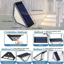 Solar Lights for Outdoors Stair Lamps Warm White LED Step Light, IP65 Waterproof Steps, Garden, Walkway, Stairs Path