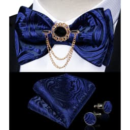 Exqusite Men's Self-tie Bowties Wedding Neck Ties For Man Accessories Cufflinks Hanky Brooch Set Red Black Yellow Blue Bowtie