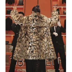 Macao first sister women's fur coat fox fur thickened long leopard print warm Spice girl fried street queen trench coat