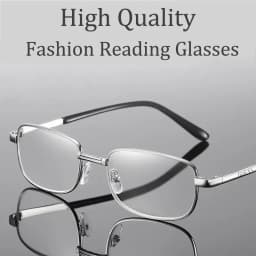 100 % Crystal Glass Lens Reading Glasses Men Anti-blue Light Presbyopia Magnifying Anti-Scratch Eyewear Diopter 1.0-4.0 Silver