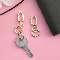 2pcs Double Opening Swivel Clasp Clips, Metal Swivel Spring Snap Hooks, Key Chain Clip with Key Ring for DIY Keys