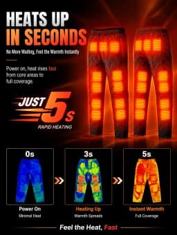Winter Heated Pants with 22-Zone Heating Dual Control 3-Temperature Settings Ideal for Skiing And Cold Weather Work Casual Wear