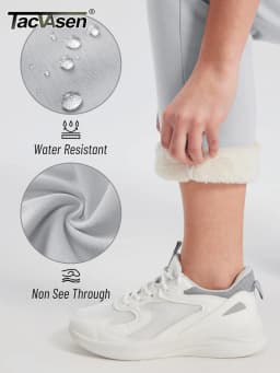 TACVASEN Sherpa Lined Drawstring Straight-Leg Sweatpants Womens Thermal Waist Outdoor Cotton Pants Waterproof Thick Trousers
