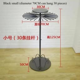 Wrought iron scarf shelf, silk scarf display rack, floor-to-ceiling clothing store hanging fabric shawl display shelf, round.