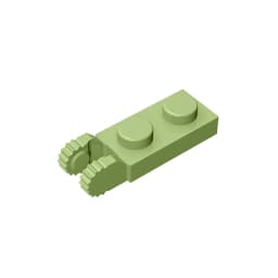 MOC PARTS GDS-821 PLATE 1X2 W/FORK/VERTICAL/END Single side hinged plate (teeth) compatible with lego 44302 children's toys