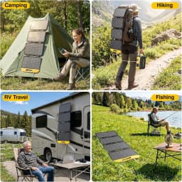 VTOMAN 40W Foldable Mini Solar Panel with USB-C & USB-A Outputs, Waterproof Solar Charger for Phones, Tablets, Jump 100 & FS300 Power Stations, Ideal for Camping, Hiking & Backpacking