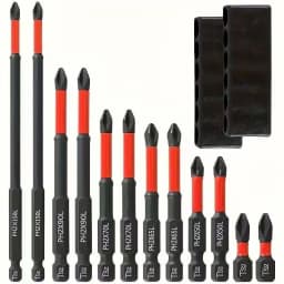 Anti Slip Bits Magnetic Screwdriver Bit Set D1 Alloy Steel Impact Resistance Bits-3/6/12Pcs Suitable for Electric Drills