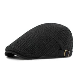 Autumn Flat Peaked Cap For Men Solid Knit Beret Hat Women Retro Newsboy Ivy Herringbone Beret Cabbie Forward Hat Adjustable