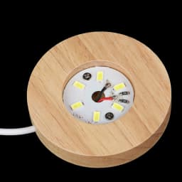 1/4PCS Wood Light Base USB Plug in 6/8Cm LED Night Lamp Colorful Art Ornament Crystal Glass LED Light for Epoxy Resin Base