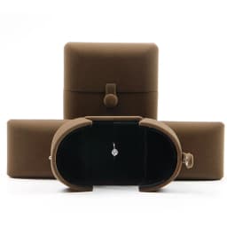 Special Design Velvet Wedding Double Ring Pendant Box Good Quality Jewelry Display Gift Case