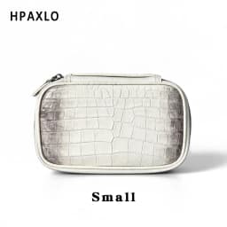 New Himalayan Color Makeup Bag Set with First Letter Embossing Genuine Leather Crocodile Texture Cosmetic Storage Case Make Up