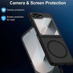 Business Matte for Magsafe Case for Samsung Galaxy Z Flip 7 6 5 ZFlip Flip6 Wireless Charging PC TPU Armor ZFlip7 ZFlip6 Cover