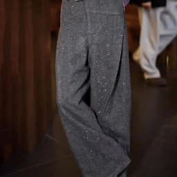 High-end Gray Woolen Suit Pants Women's 2024 Winter New European Design Fine Flash High Waist Versatile Trousers