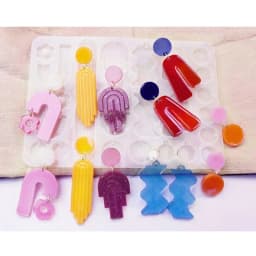 3D Irregular Earring Silicone Molds Epoxy Resin Mold DIY Resin Pendant Jewelry Keychain Crafts Making Tool Non-stick