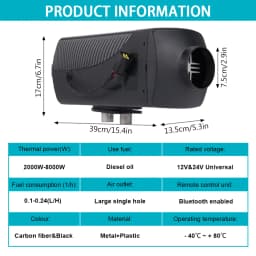 2-8KW 12V&24V Split machine Diesel Heater bluetooth Remote Control Automatic Altitude Adjustment for RV Trailer Camper Van