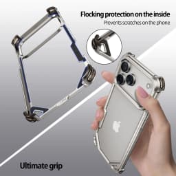 Eary Frameless Case for iPhone 18 17 Pro Max Air for Magsafe Metal Shockproof Protective Phone Cover Aluminum Anti-Drop Bumper