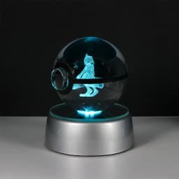 Pokemon 3D Crystal Ball Pikachu Gengar Eevee Mewtwo Anime Game Pokeball Led Night Light Base Kids Birthday Gift Home Decoration