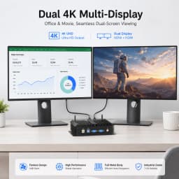 MSECORE Industrial Mini PC Fanless Intel Core i7/i5/i3 6COM RS232 Dual GbE LAN Wake on LAN Auto Power On 4G Slot Dustproof 24/7
