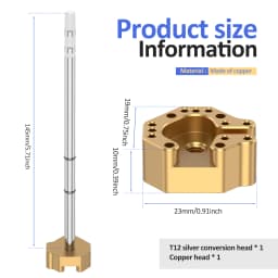 Joystick Soldering Iron Tip with Adapter Multi-Hole Chrome-Plated Copper Tip, Excellent Heat Conduction, Precise Alignment