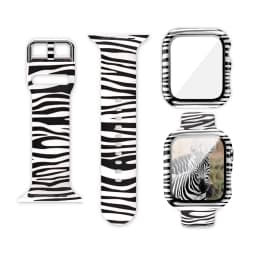 Glass+Cover+Strap for Apple Watch Case 44mm 40mm 41mm 45mm 42mm 38mm sport Silicone bracelet iwatch series 9 8 7 6 5 4 3 SE Band