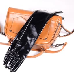 40 50 60 70 80cm Women's Ladies Real Patent Leather Shiny Black Overlength Party Evening Opera/Long Gloves
