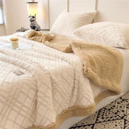 Double Layer Sherpa Fleece Blanket Autumn Winter Thick Warm Plush Blankets for Bed Cozy Fluffy Soft Faux Rabbit Fur Sofa Blanket