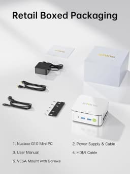 GMKtec G10 AMD Ryzen 5 3500U Mini PC Dual Channel DDR4 2400MT/s NVMe SSD Win 11 Pro WiFi BT 2.5Gbps LAN Desktop Office Computer