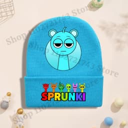 Sprunki Knitted Hat for Children Anime Cartoon Cute Knit Hat Boys Girls Winter Warm Fashion Cap Kids Windproof Hip Hop Caps Gift
