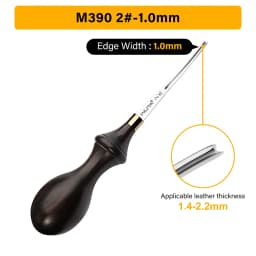 WUTA 1PC Leather Edge Beveler PRO Skiving Craft Work M390 / DC53 Steel Ebony Handle Cutter Edger Creaser Skiver Leather Tools
