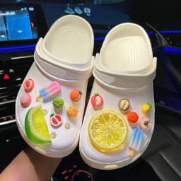 Fruit Shoe Decoration Set Cute Christmas Ducks Advanced Shoe Decorations DIY Detachable Buckle Shoes Accessories1Set