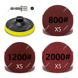 Car Polishing Buffing Sponge Foam Wool Pads Sandpaper Kit For Waxing Sanding Polisher M10 Drill Adapter Hexagonal Thread 3Inch