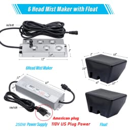 110V/220v 4/6/8/10/12 Head Ultrasonic Mist Maker Fogger Stainless Steel Air Humidifier Greenhouse For Hydroponics High Quality