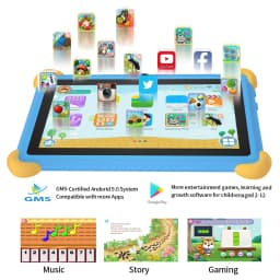 5G Wi-Fi 7 Inch Kid Tablet 4GB RAM 64GB ROM 4000MAH Battery Dual Camera Children's Android 12 Gift Kids