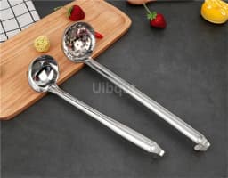 Stainless Steel Long Handle Ladle Serving Spoon Big Round Dinner soup Scoop Buffet Creative Kitchen Cooking Utensils Tableware