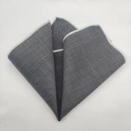 23cm Luxury Grey Wool Pocket Square For Men Vintage Plaid Striped Handkerchief Soft Skinny Hanky Banquet Cravat Suit Accessories