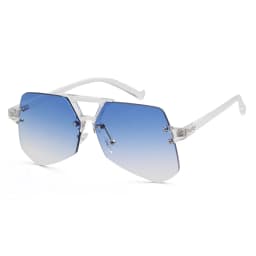 Vintage Geometric Rimless Pilot Gray Ant Sunglasses Men High Quality Luxury Brand Retro Sunglasses Women Clear Lens Glasses Y15