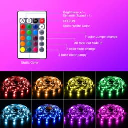1-30M RGB LED Strip Light 5V USB Bluetooth 24Key Remote Control Flexible Ribbon Color Change LED Lamp Tape For Home Decoration